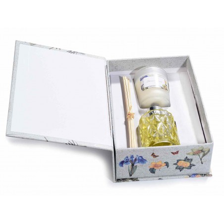 Confezione candela profumata e profumatore 50ml con stick 14.12.33