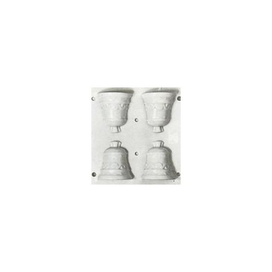 Stampo in plastica per cioccolato Campane decorate n.8